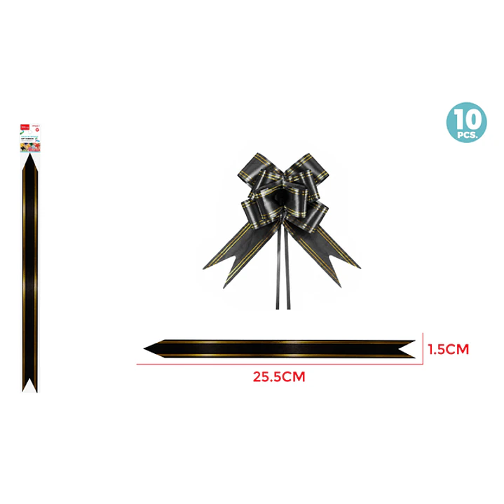 Cintas De Regalo Magica Negro 1.5Cm 10 Unidades 1