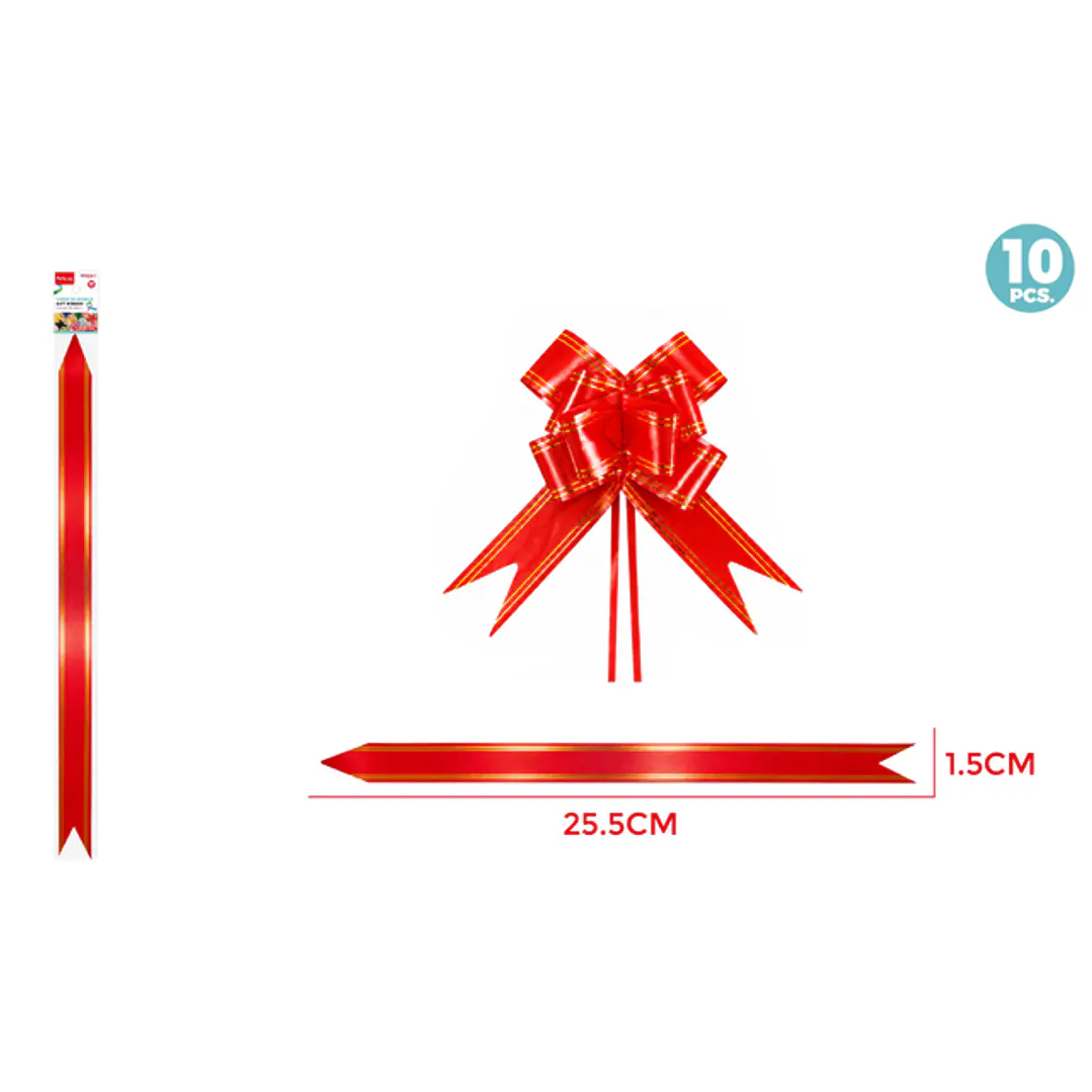 Cintas De Regalo Magica Rojo 1.5Cm 10 Unidades 1