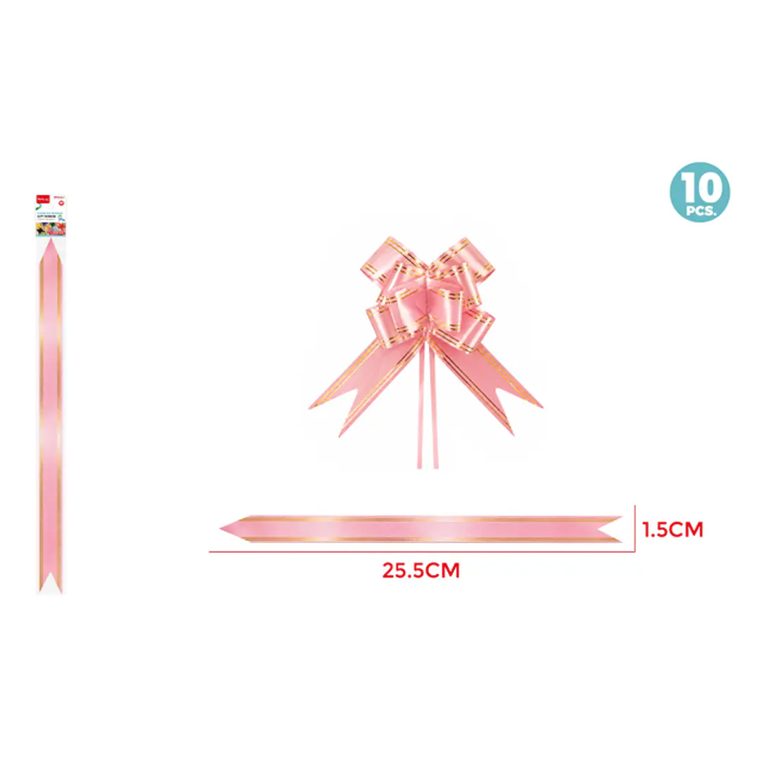 Cintas De Regalo Magica Rosado 1.5Cm 10 Unidades 1