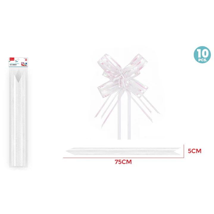 Cintas De Regalo Magica Organza Blanco 5Cm 10 Unidades 1