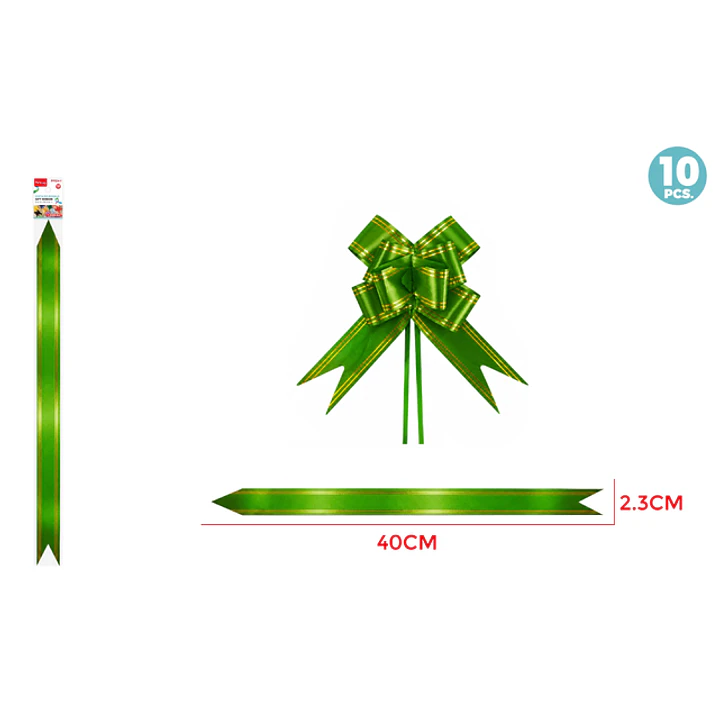 Cintas De Regalo Magica Verde 2.3Cm 10 Unidades 1