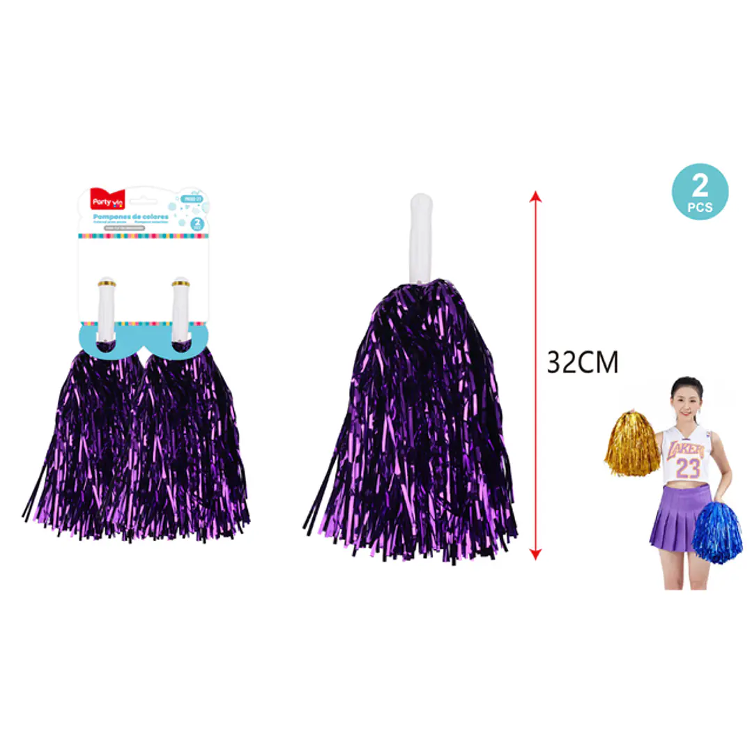 Ramo De Porristas Morado 32Cm 2 Unidades 1