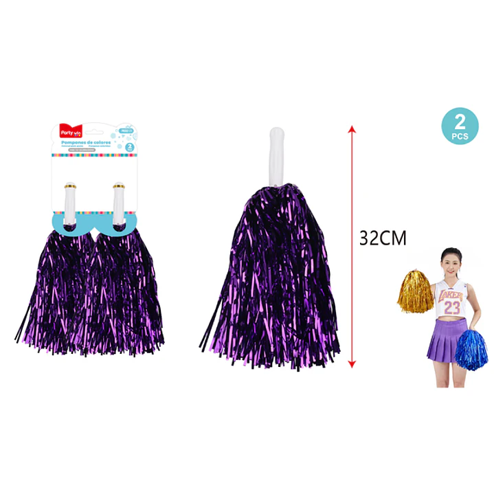 Ramo De Porristas Morado 32Cm 2 Unidades 1