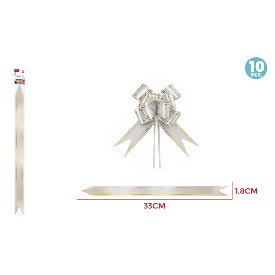 Cintas De Regalo Magica Plateado 1.8Cm 10 Unidades 1