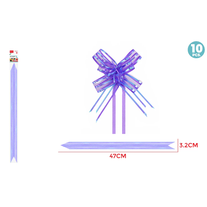 Cintas De Regalo Magica Organza Morado 3.2Cm 10 Unidades 1
