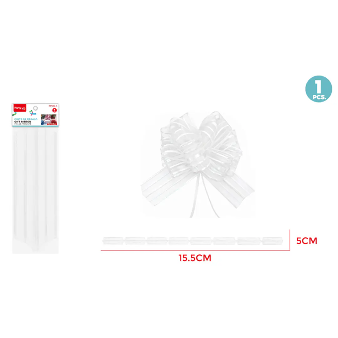 Cinta Magica Organza Grande Blanco5Cm 1