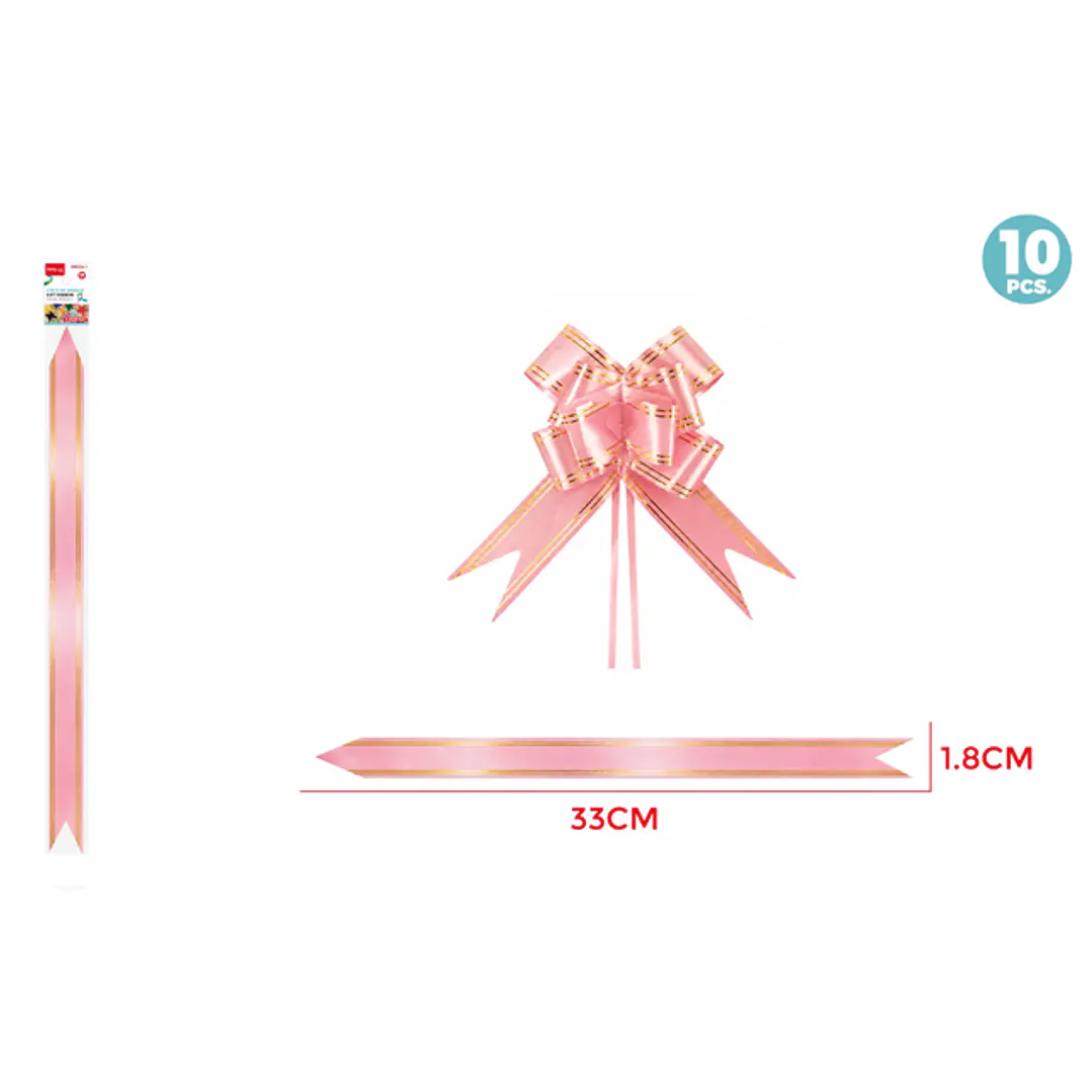 Cintas De Regalo Magica Rosado 1.8Cm 10 Unidades 1