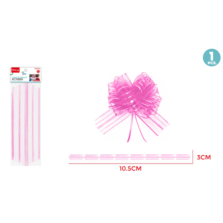 Cinta Magica Organza Grande Rosado 3Cm 1