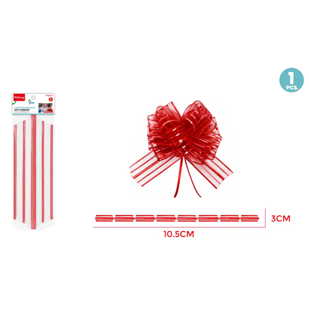 Cinta Magica Organza Grande Rojo 3Cm 1