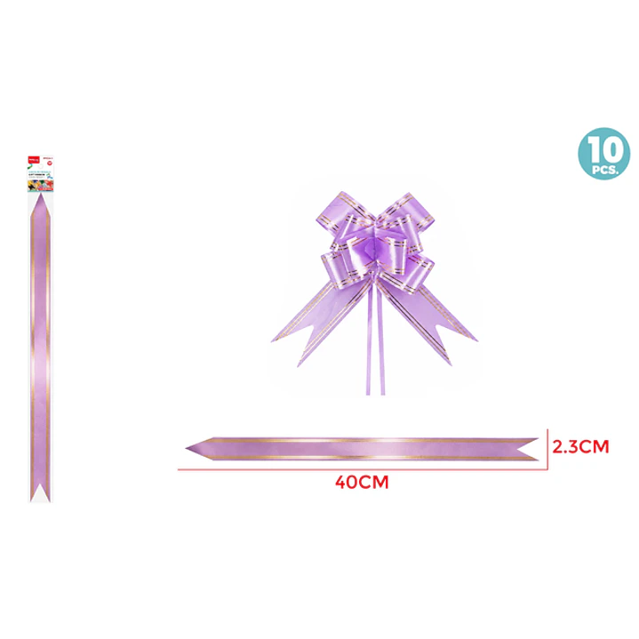 Cintas De Regalo Magica Morado Claro 2.3Cm 10 Unidades 1