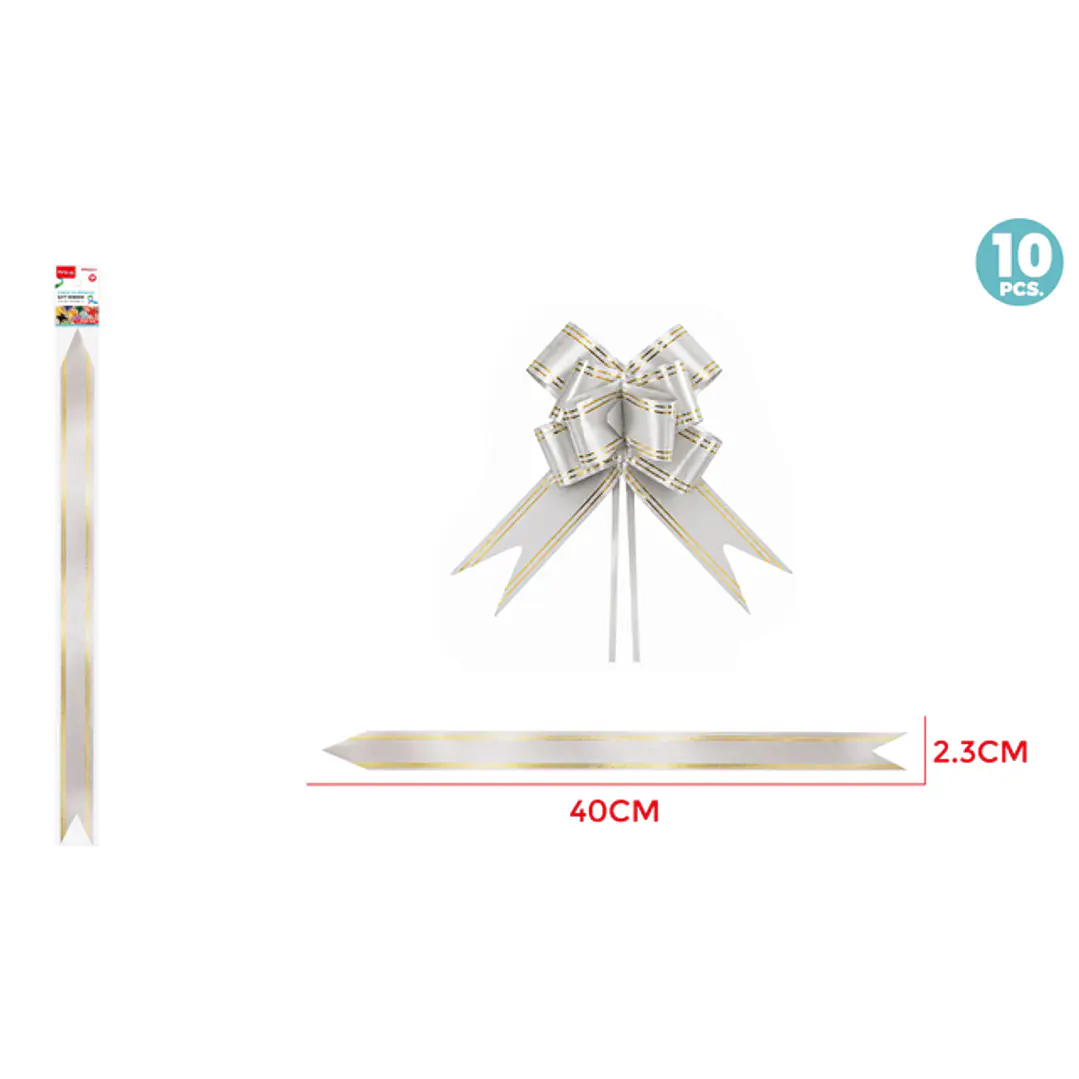 Cintas De Regalo Magica Plateado 2.3Cm 10 Unidades 1
