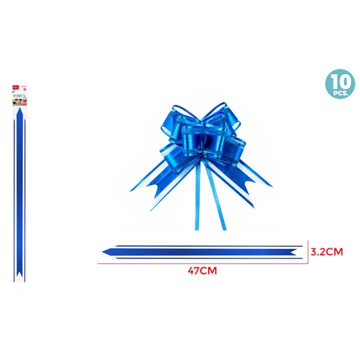 Cintas De Regalo Magica Organza Azul 3.2Cm 10 Unidades 1