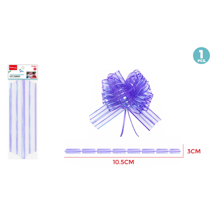 Cinta Magica Organza Grande Morado 3Cm 1