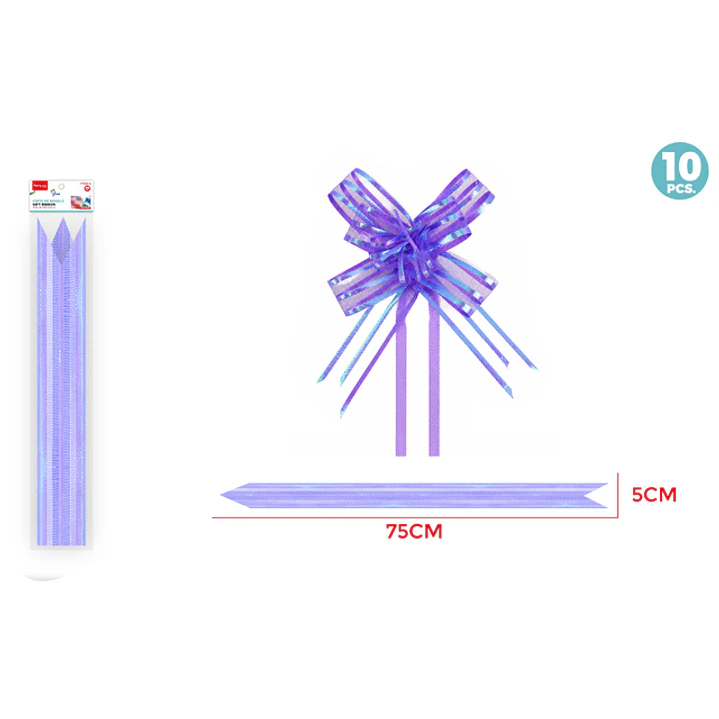 Cintas De Regalo Magica Organza Morado 5Cm 10 Unidades 1