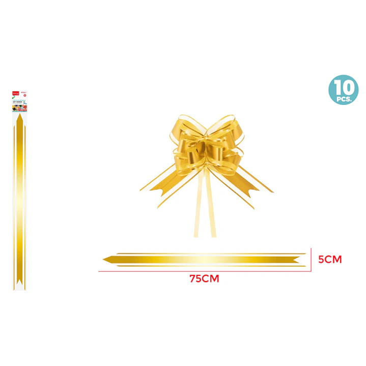 Cintas De Regalo Magica Organza Dorado 5Cm 10 Unidades 1