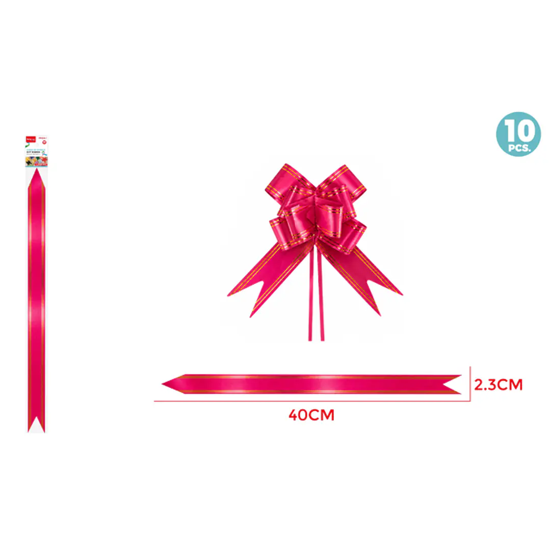 Cintas De Regalo Magica Fucsia 2.3Cm 10 Unidades 1
