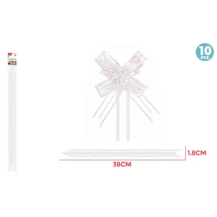 Cintas De Regalo Magica Organza Blanco 1.8Cm 10 Unidades
