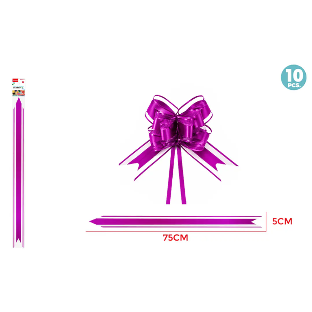 Cintas De Regalo Magica Organza Fucsia 5Cm 10 Unidades 1