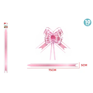 Cintas De Regalo Magica Organza Rosado 5Cm 10 Unidades