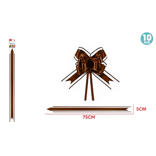 Cintas De Regalo Magica Organza Café 5Cm 10 Unidades