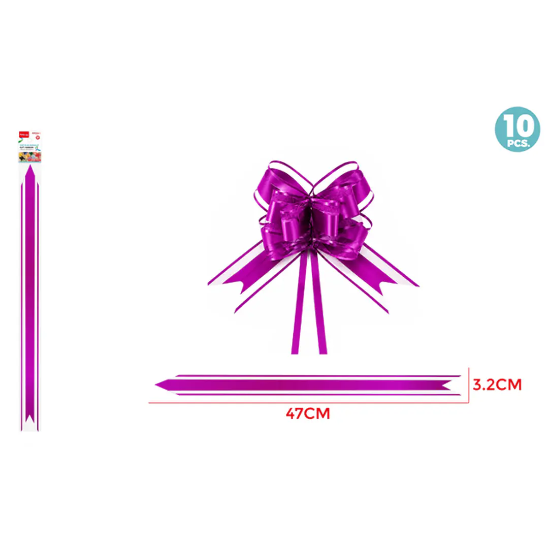 Cintas De Regalo Magica Organza Fucsia 3.2Cm 10 Unidades 1