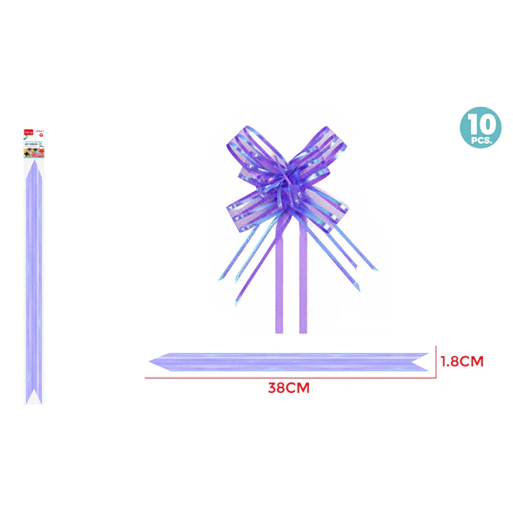 Cintas De Regalo Magica Organza Morado 1.8Cm 10 Unidades 1