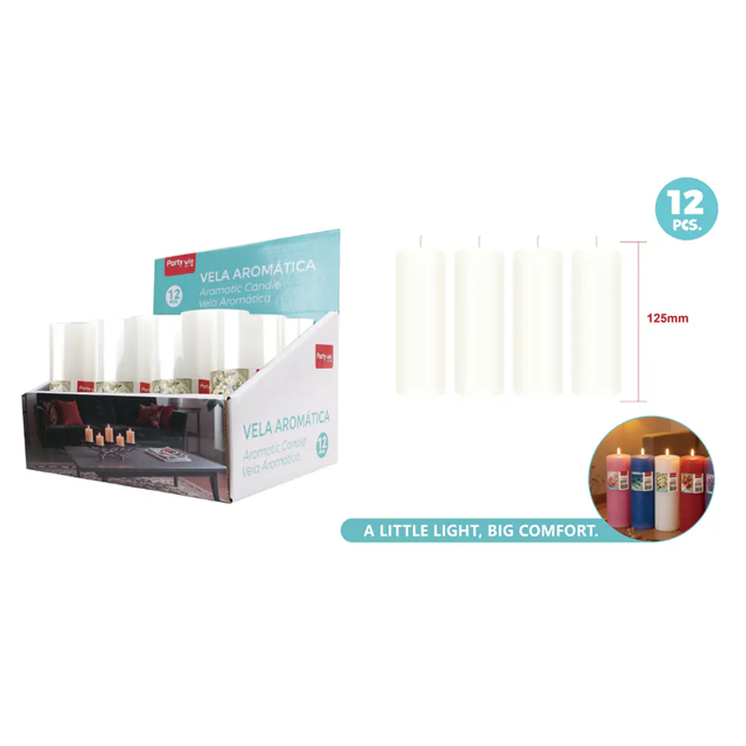 Vela Aromatica Blanco 5X12.5Cm 1