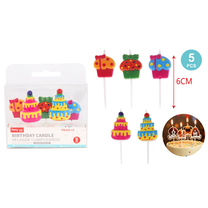 Velas Para Torta Cakes 5 Unidades 1