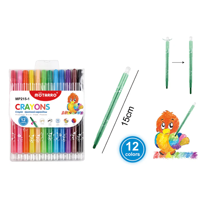 Lapices De Cera Giratorios 15M 12Colores 1