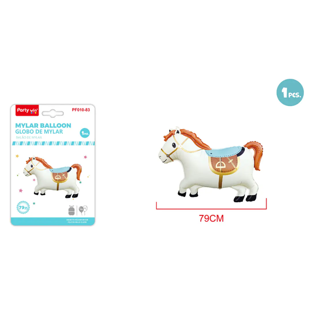 Globo Metal Caballo Blanco 79Cm 1