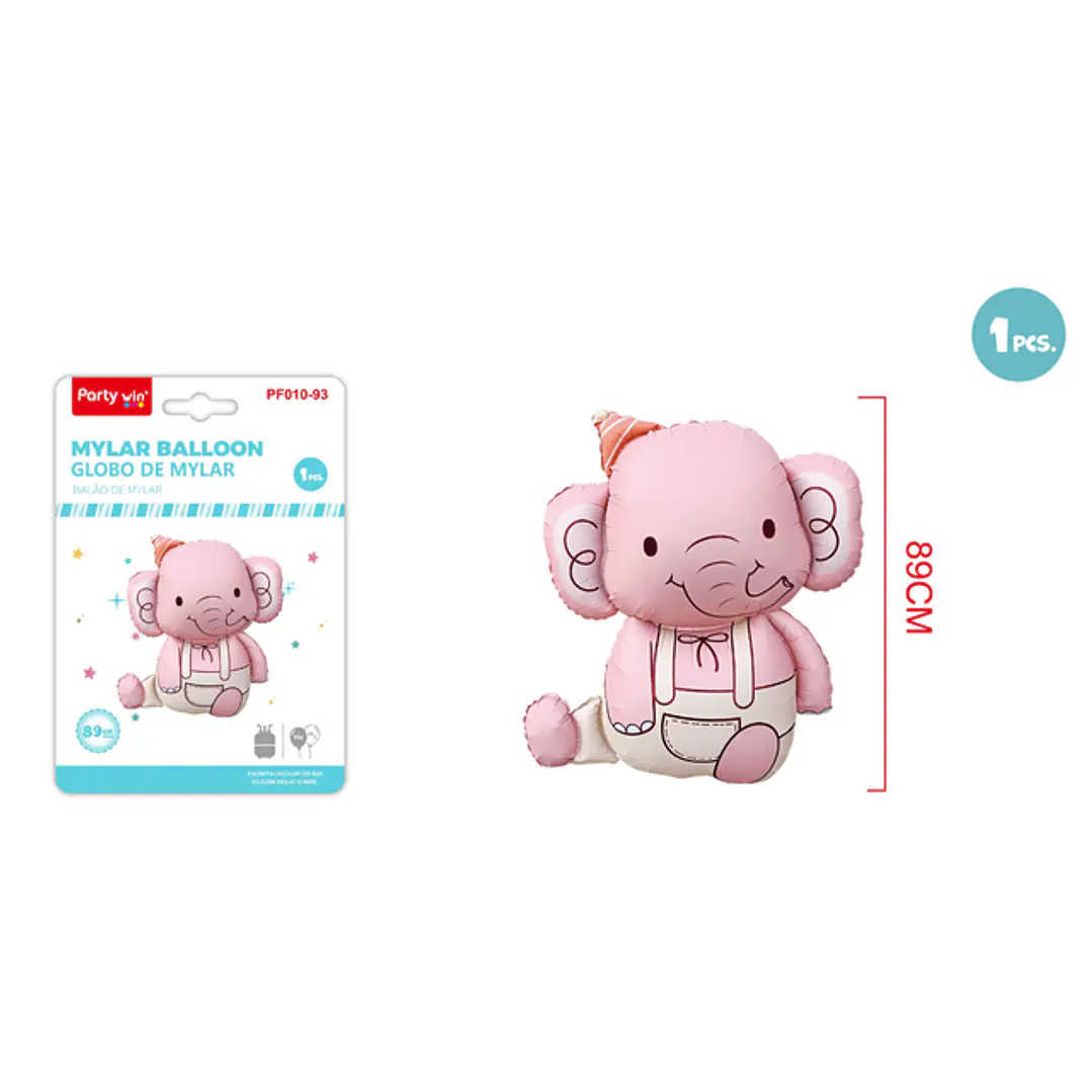 Globo Metal Elefante Rosado 89Cm 1