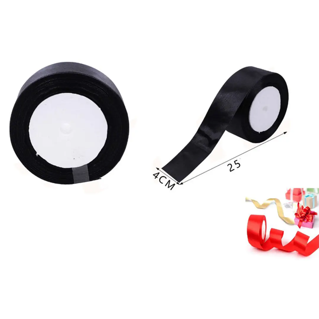 Cinta De Raso Negro 4Cm 1