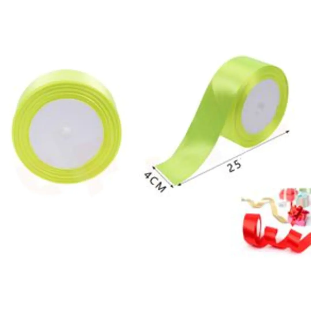 Cinta De Raso Amarillo Verde 4Cm 1