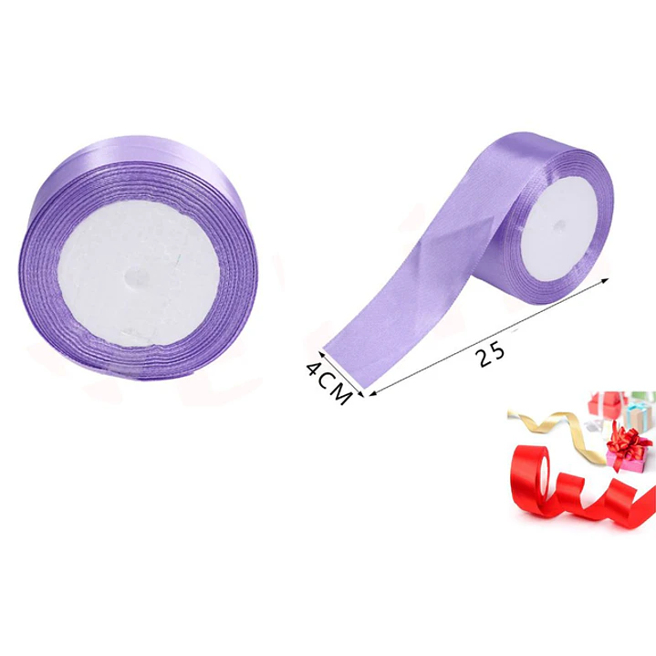 Cinta De Raso Morado Claro 4Cm 1