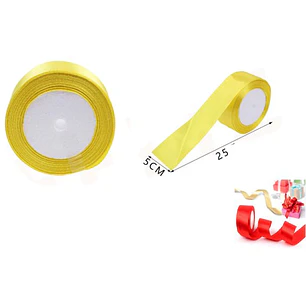 Cinta De Raso Dorado Amarillo 5Cm