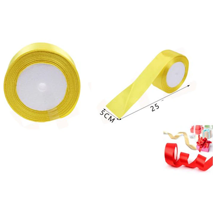 Cinta De Raso Dorado Amarillo 5Cm 1