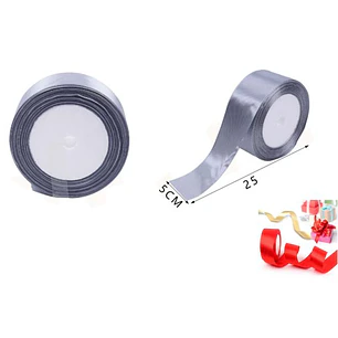 Cinta De Raso Plata Gris 5Cm