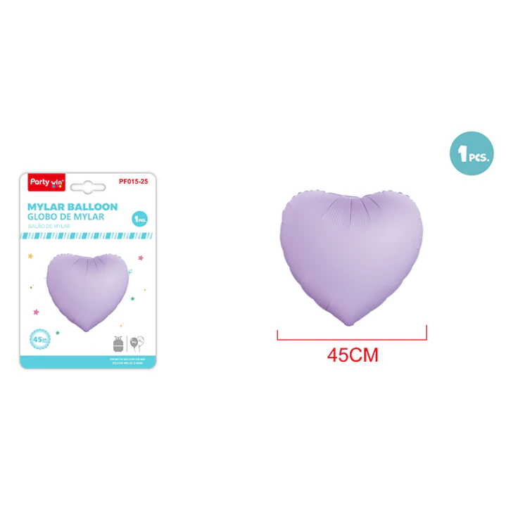 Globo Metal Corazón Mate Morado 45Cm 1
