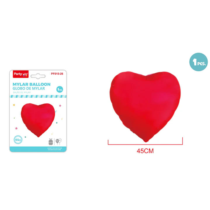 Globo Metal Corazón Mate Rojo 45Cm 1