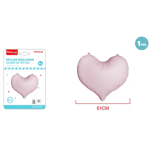 Globo Metal Corazón Mate Rosado 51Cm