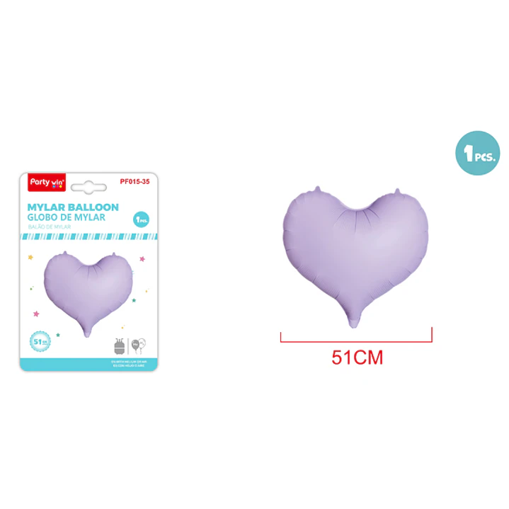 Globo Metal Corazón Mate Morado 51Cm 1