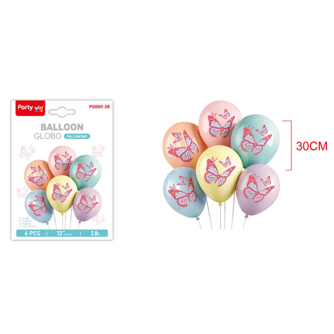Set De Globos Mariposa 30Cm 6 Unidades 1