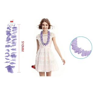 Collar De 24Flores Celeste Pastel 51Cm