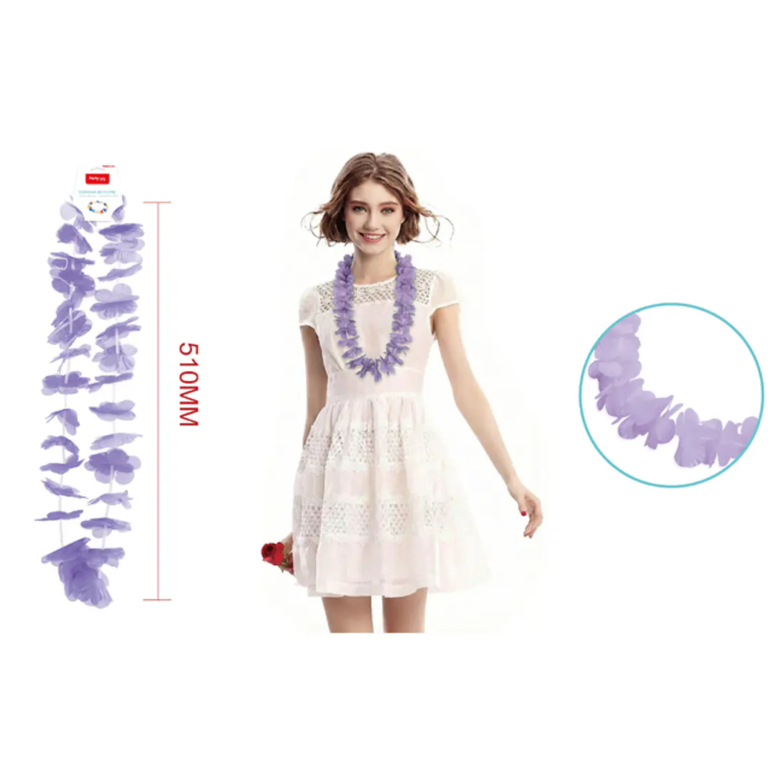 Collar De 24Flores Celeste Pastel 51Cm 1