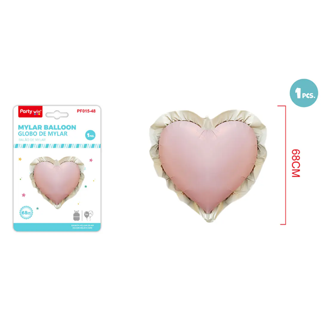 Globo Metal Corazón Rosado 68Cm 1
