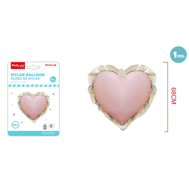 Globo Metal Corazón Rosado 68Cm 1