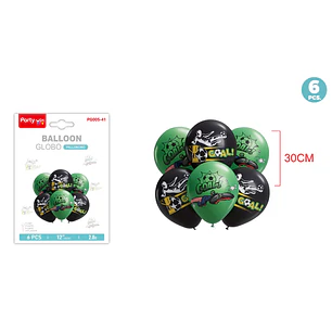 Set De Globos Futbol 30Cm 6 Unidades