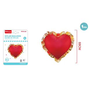 Globo Metal Corazón Rojo 68Cm