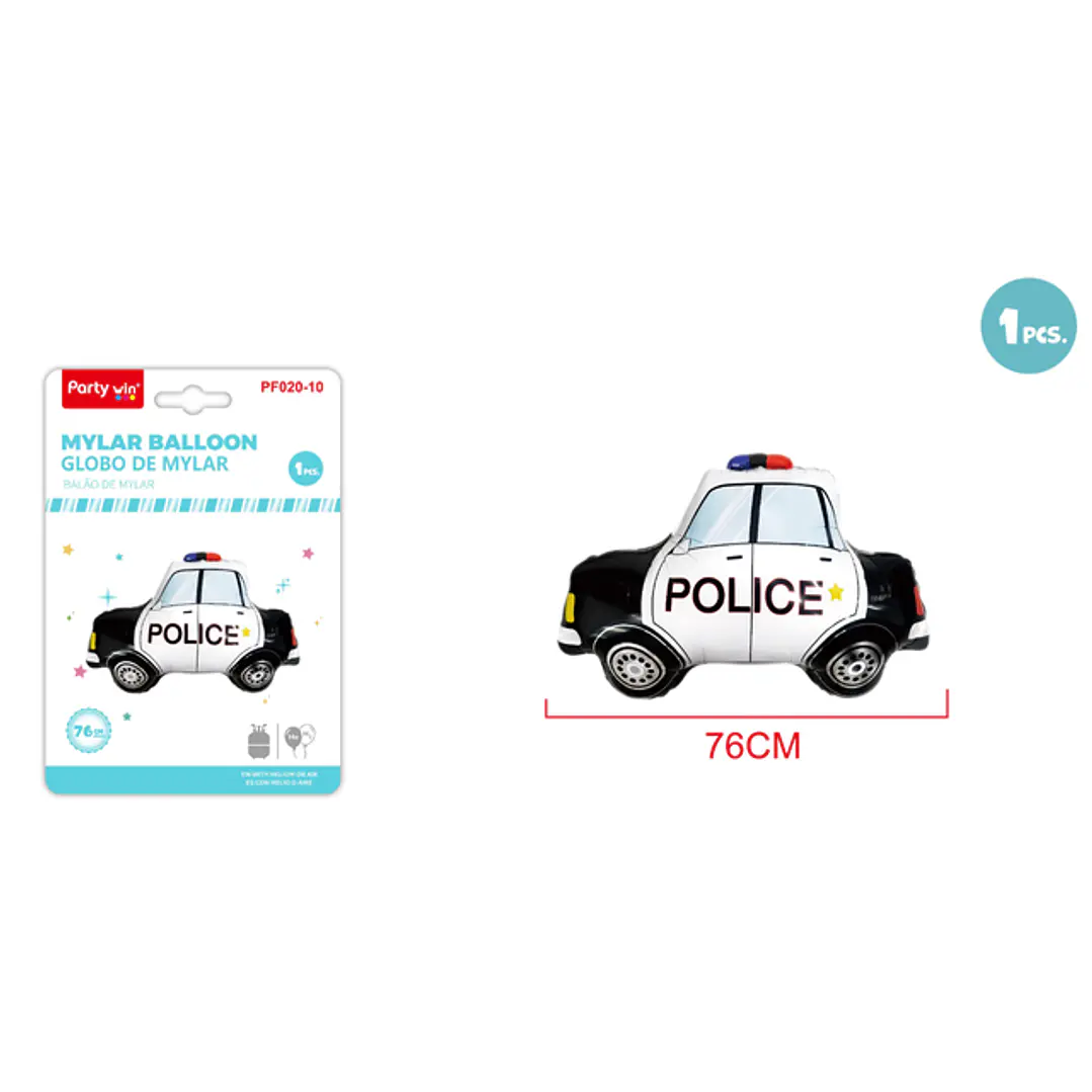 Globo Metal Auto Policia 76Cm 1