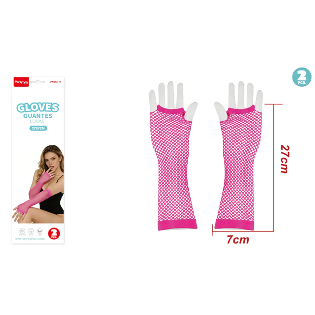 Guantes Largo Fucsia 2 Unidades 1